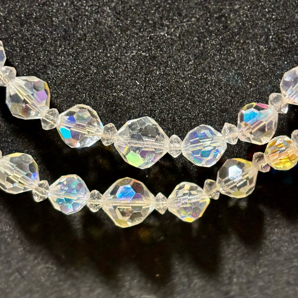 Dazzling Vintage Double-Strand Aurora Borealis Crystal Necklace - Picture 4 of 14
